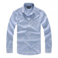 Blue Stripes Slim Fit Long Sleeves Men Shirts